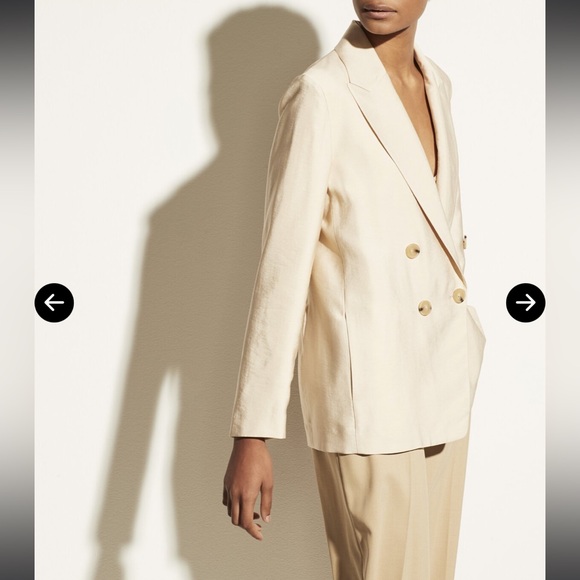 VINCE Drapey Double Breasted Blazer in Cream Size 8 New With Tags - Picture 12 of 16